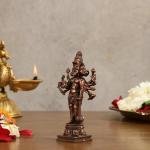 Pure Copper Standing Panchmukhi Hanuman Ji Idol 4.5" | Divine Representation | 249g Spiritual Space Enhancer | 3" Width, 2" Depth | Sacred Presence